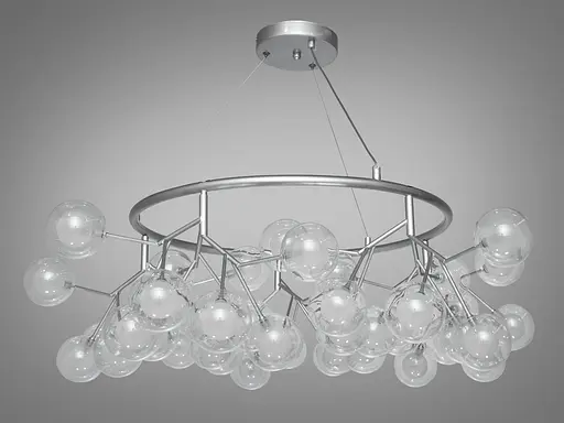 Солідна, візуально приваблива люстра "Світлячок", 45 ламп, хром сатин - фото 1