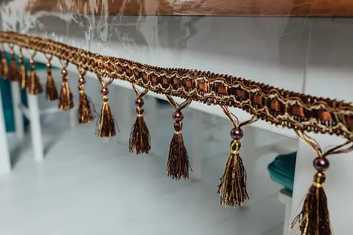 Скатертина силіконова з коричневою бахромою 300х140 см - фото 5