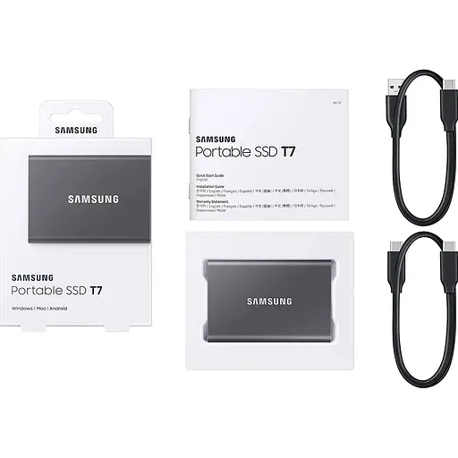 Накопичувач SSD Samsung SSD 1TB T7 USB 3.2 1000 980 (MU-PC1T0T/WW) - фото 4