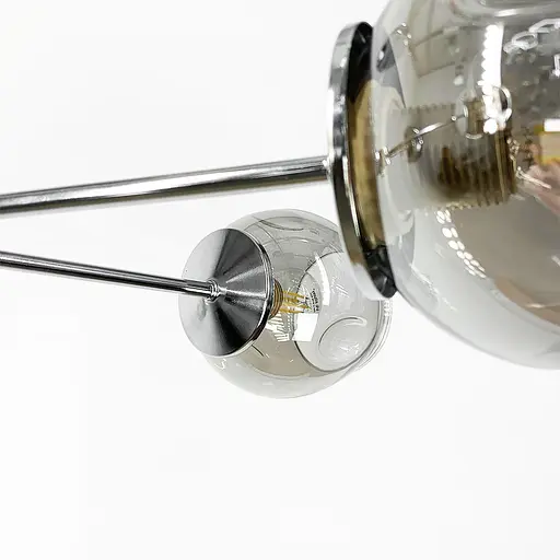 Сучасна стельова люстра в хромі на 5 плафонів Line.F 91069/5 CR - фото 3