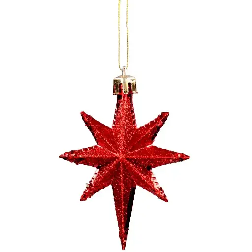 Украшение-подвеска Chomik Звезды 9 см 4 шт. красная (5901292631147_3)