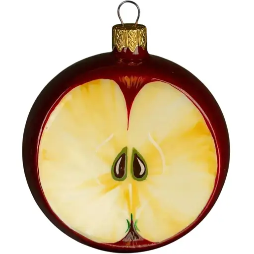 Ялинкова прикраса Різдвяні історії Половина червоного яблука скло (4820001046267)