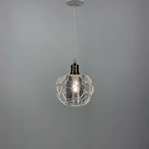 Підвіс в стилі Лофт у білому круглому корпусі Line.F Колір плафона Графітовий - фото 7