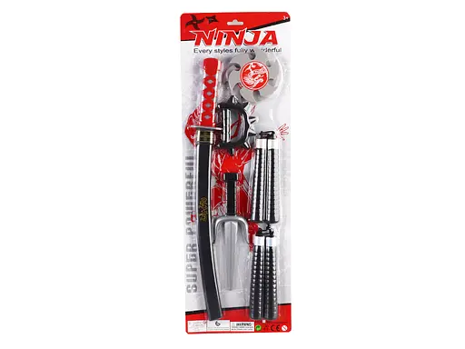 Набор игровой Ниндзя, меч 53 см, нунчаки, нож, сюрикен EVA, 2 шт., 13WS