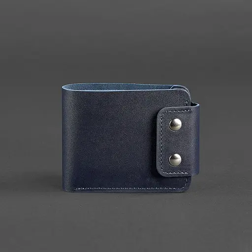 Мужской кожаный портмоне Zeus 9.0 темно-синий - фото 5