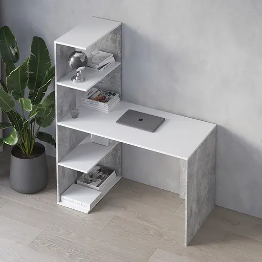 Комп’ютерний стіл Vays M-16, письмовий з боковим стелажем зліва, ЛДСП, 120×60×148 см - для дому, навчання, офісу - фото 8