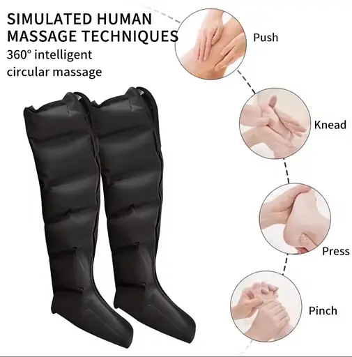 Массажер для ног Luyao LY-670 воздушно-компрессионный 6 камер (3 режима) Черный - фото 5