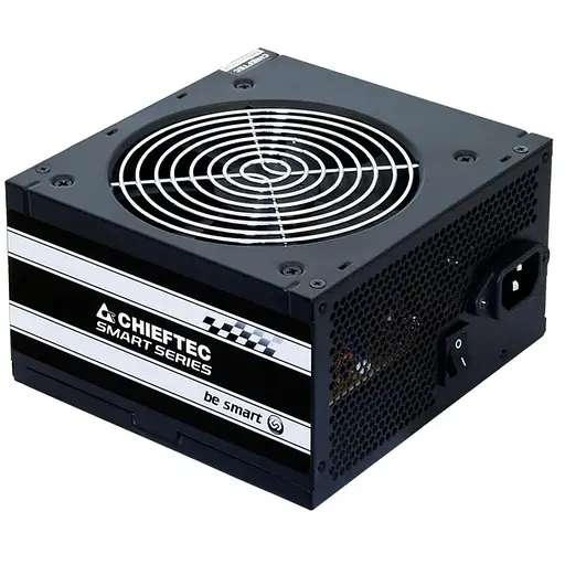 Chieftec Блок питания Smart (500W), >85%, 120мм, 1xMB 24pin(20+4), 1xCPU 8pin(4+4), 2xMolex, 3xSATA, 1xPCIe 8pin(6+2)