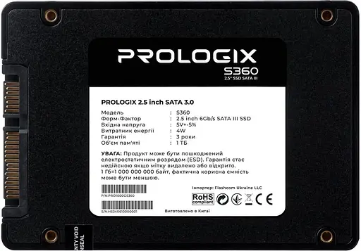 Накопитель SSD ProLogix Sata 2.5 1TB S360 (PRO1000GS360) - фото 2