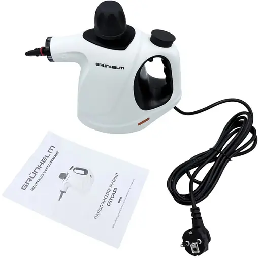 Пароочиститель ручной Grunhelm GSTC450 бойлер 450 мл 9 аксессуаров (146006) - фото 11