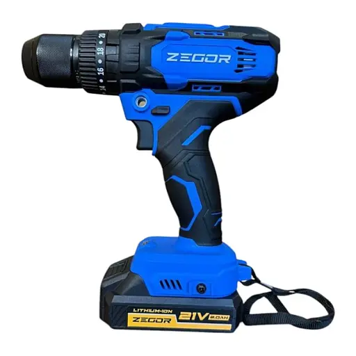 Шуруповерт ударный аккумуляторный Zegor CDA-21H PLUS/21В/2 скорости/2 батареи 21В 2Ач/реверс/подсветка/кейс - фото 1