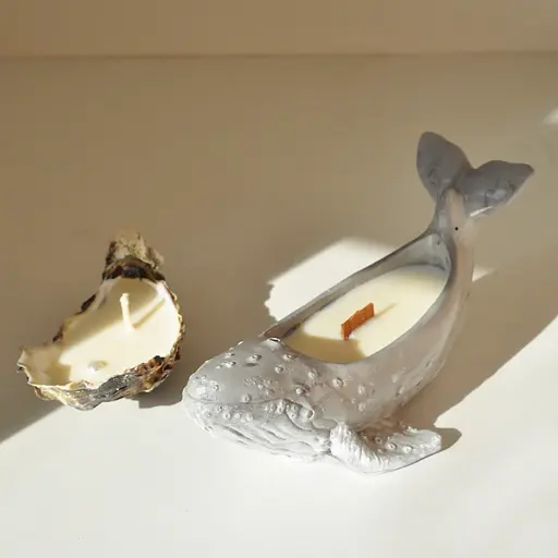 Ароматична свічка в гіпсовому кашпо "Кит" Spokiy SP2376 Сірий 100 г - фото 3