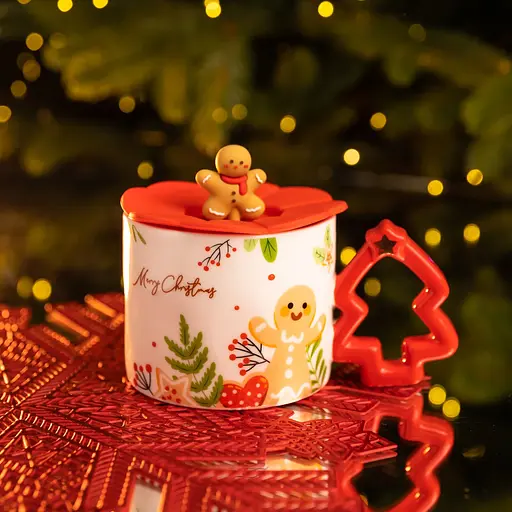 Чашка фарфоровая Christmas Tree 400 мл коралловый FM-CS-18A - фото 3