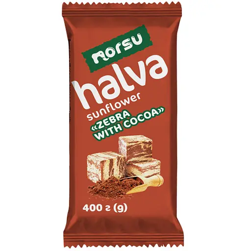 Халва подсолнечная Norsu Зебра из какао 400 г х 12 шт.