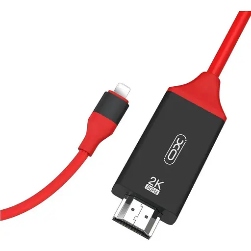 HDMI-перехідник XO GB006 cable 1.8M Lightning to HDMI 2K Червоний