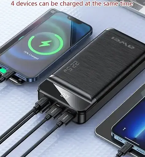 Павербанк портативная батарея AWEI P142K зарядное устройство для телефона 50000 mAh Черный - фото 6