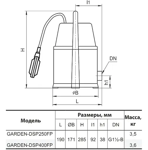 Дренажний насос NPO GARDEN-DSP400FP - фото 3