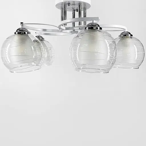 Потолочная люстра в белом корпусе на 5 двойных плафонов Ø 55 см Ст. 6634/5 WT | Line F - фото 3