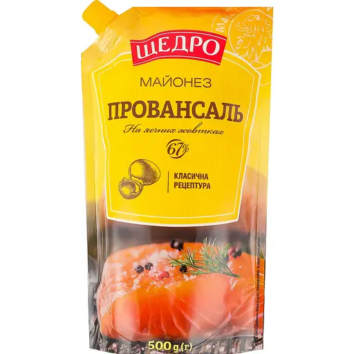 Майонез Щедро Провансаль 67% 500 г (780532)