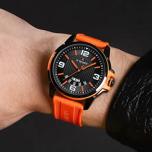 Часы наручные мужские Naviforce Young Orange Черный (3492) - фото 4