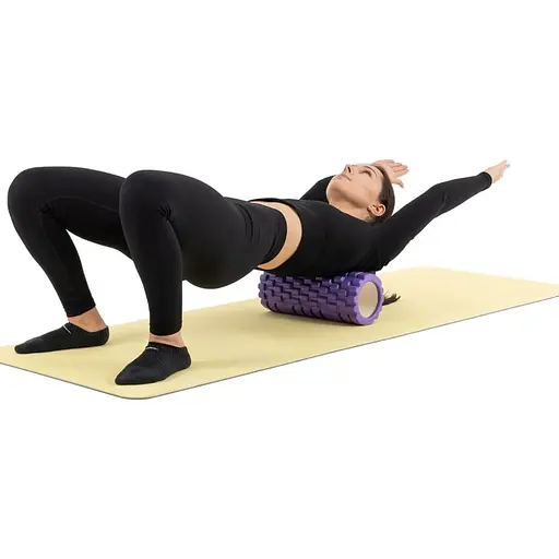 Роллер массажер (валик, ролик) Hop-Sport EVA 33см HS-A033YG фиолетовый - фото 7