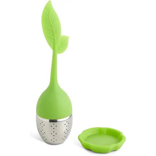 Заварник ситечко для заваривания для чая силиконовый в форме листочка Салатовый 88269 - фото 4