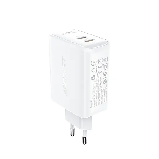 Сетевое зарядное устройство для Acefast A29 2 Type-C QC PD 50W белый - фото 2