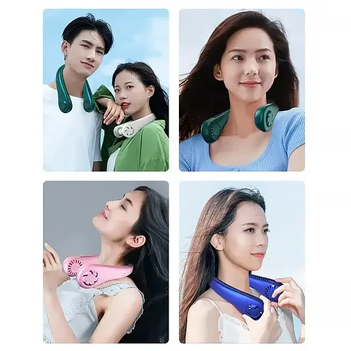 Портативный мини-вентилятор на шею MM04, 5 режимов - фото 4