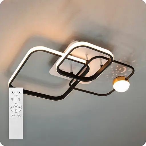 Люстра світлодіодна 517 Dlight з пультом 50 Вт Білий+Чорний (02050) - фото 2