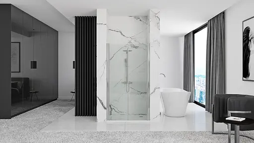 Душевые двери Rea Western N2 80 REA-K9992, прозрачный, хром - фото 4