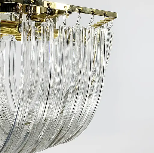 Стельова люстра Newport із закрученими скляними трубками у золотому каркасі Line.F Діаметр 50см - фото 6