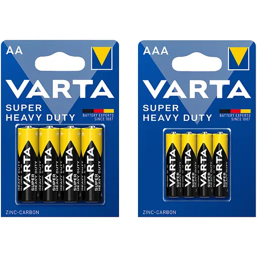 Батарейки Varta Super Heavy Duty AA 4 шт. + Varta Super Heavy Duty AAA 4 шт. (20006101418) - фото 1