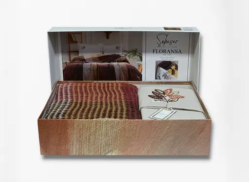 Літня постільна білизна з покривалом-піке Floransa Ekru Saheser pbe0051390 - фото 1