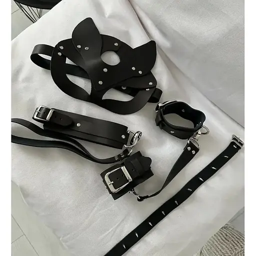 BDSM маска кошки черная - фото 1