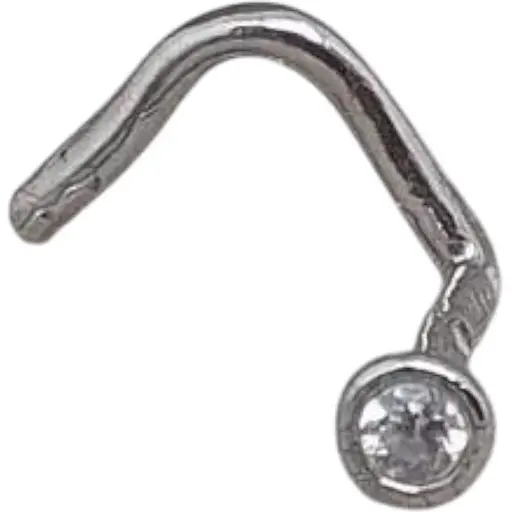 Серебряная серьга-пирсинг Астор в нос с фианитом. 818-2524Р