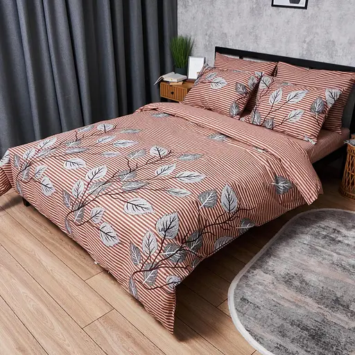 Комплект постільної білизни Moon&Star Бязь Gold Люкс Autumn Leaves Сімейний 160х220х2 наволочки 2х50х70 - фото 1