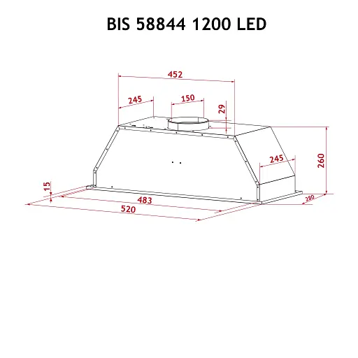 Вытяжка полновстраиваемая PERFELLI BIS 58844 WH 1200 LED - фото 11