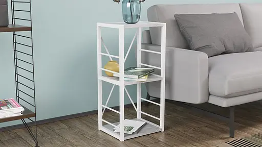 Этажерка 3/34 Ferrum-decor Серии Коннект 73x34x28 белый ДСП Бетон 16мм (FRD-105527) - фото 2