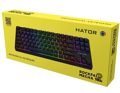 Клавиатура игровая механическая HATOR HTK520 Black Rockfall 2 Mecha TKL Orange - фото 6
