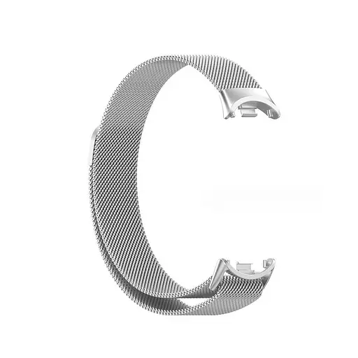 Ремешок для фитнес-браслета Boorui для Xiaomi Mi Band 8 и 9 миланская петля серебристый - фото 3