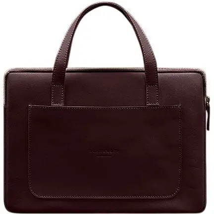 Кожаный чехол BlankNote с ручками для ноутбука 13 дюйм Бордовый - фото 1