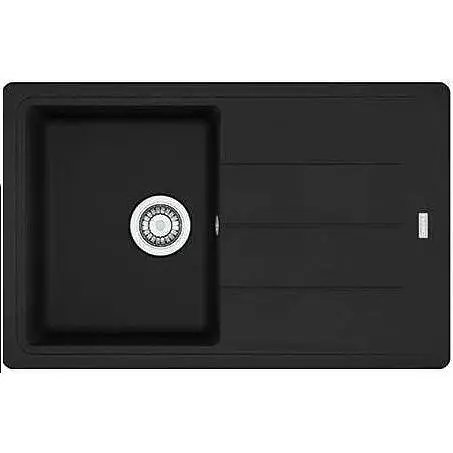 Кухонна мийка Franke Basis, фраграніт, прямокутник, з крилом, 780х500х200мм, чаша - 1, накладна, BFG 611-78, чорний матовий