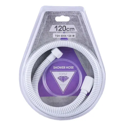 Шланг для душу Topaz TSH-6004-120-W 120см, Білий - фото 1