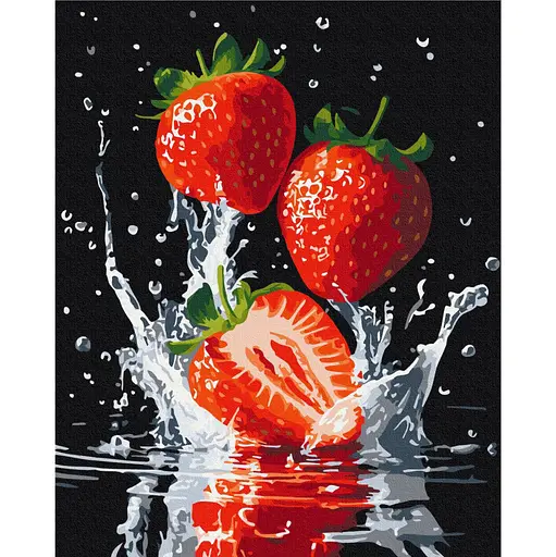 Картина по номерам "Сочная клубника" Brushme BS54154, 40х50 см - фото 1