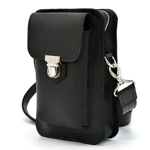 Кожаная мужская сумка на пояс TARWA 20х13.5х5 см sum0026020 - фото 9