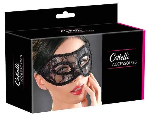 Мереживна маска Cottelli Accessoires Collection Lace чорний - фото 5