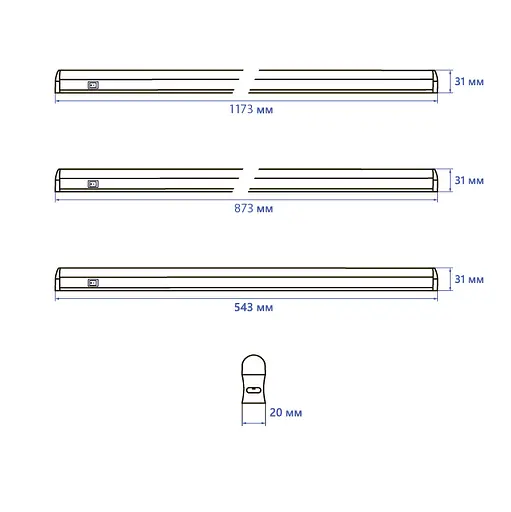 Светодиодный линейный светильник Feron AL7001 9Вт фито - фото 3
