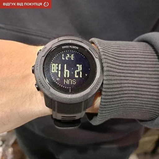 Часы мужские наручные North Edge Vertico с компасом (Черные) - фото 7