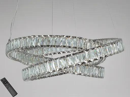 Світлодіодна люстра Romin 92Вт хром кришталь з пультом - фото 1