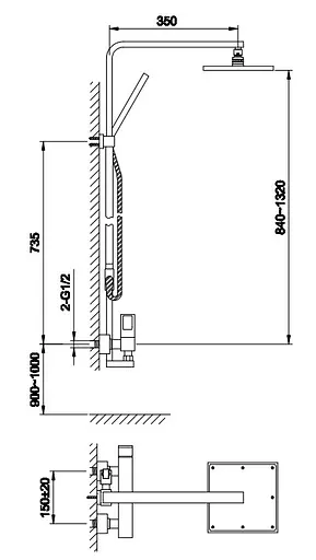 Душова система Kohlman Nexen chrome QW276U, Хром - фото 3